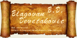 Blagovan Devetaković vizit kartica